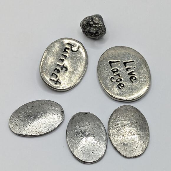 Lot of Pewter Charms Tokens Coins Basic Spirit Cat Moose Acorn Love Kisses Hugs - Picture 2 of 4